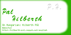 pal hilberth business card